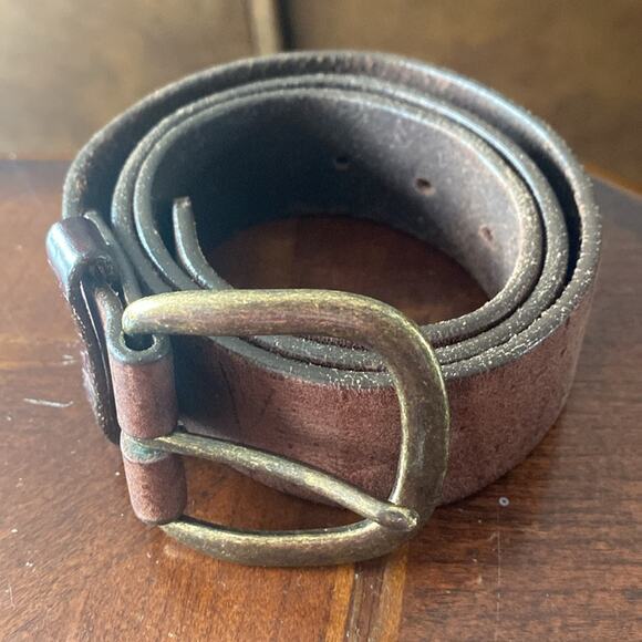 Justin’s men’s size 32 brown distressed leather bronze buckle - Picture 1 of 6